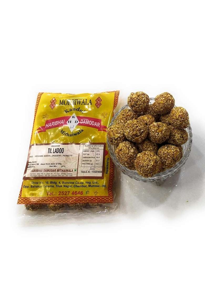 Haribhai Damodar Mithaiwala Jaggery Til Ladoo 400 Grams 2 Packs Of 200 - Indya