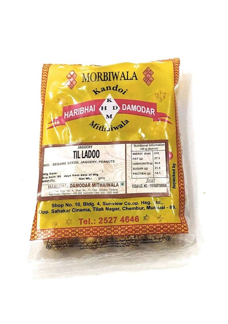 Haribhai Damodar Mithaiwala Jaggery Til Ladoo 400 Grams 2 Packs Of 200 - Indya