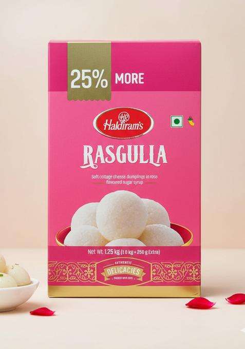 Haldiram'S Rasgulla Sweets 1Kg | Soft Fluffy Juicy Bengali Rasgullas Tin Box Mithai Open Eat Indian Delicious Festive Gift Pack