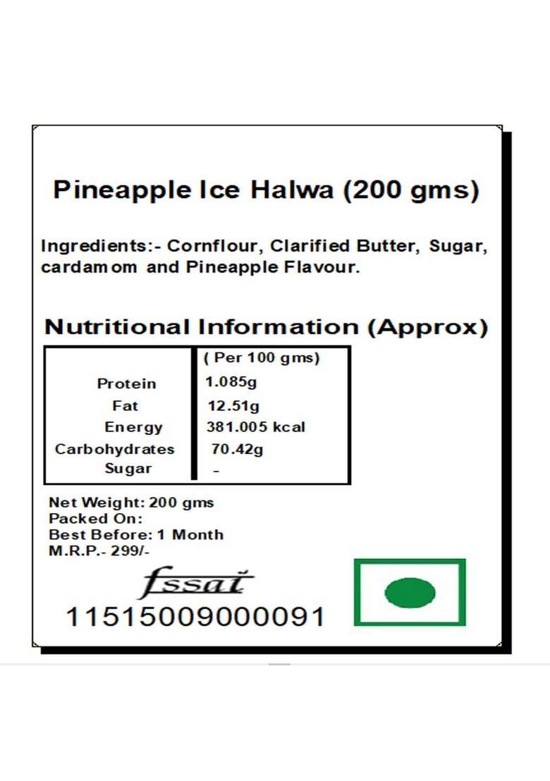 Ghasitaram Gifts Pinapple Ice Halwa 200G - Indya