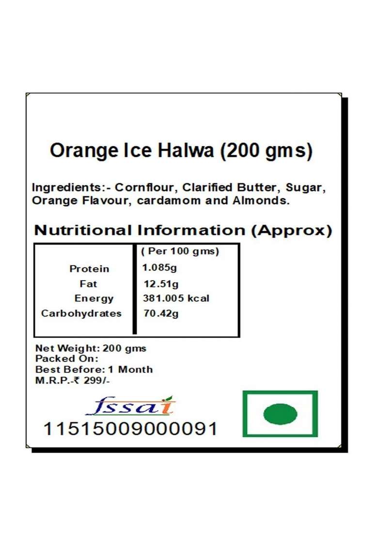 Ghasitaram Gifts Orange Ice Halwa 200G - Indya