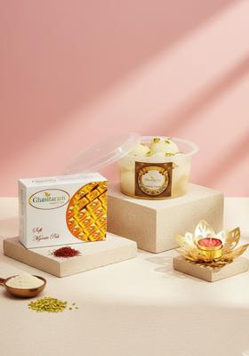 Ghasitaram Gifts Rasgulla Mysore Pak With Golden T Lite |Sweets|Sweets Gift Pack|Diwali Sweets|Indian Mithai|Diwali Sweets Box