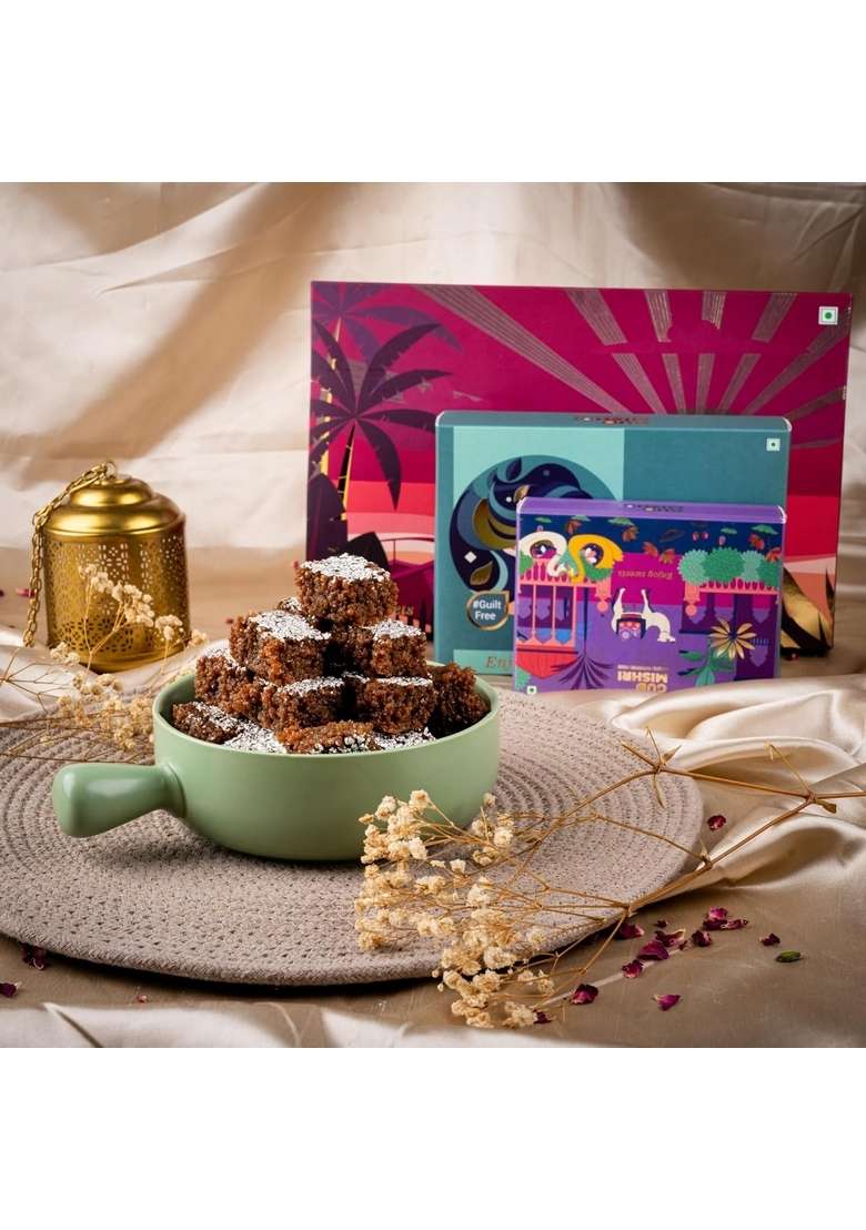 Gud Mishri Moti Pak 200G | Traditional Indian Sweet Made With Desi Ghee Jaggery No Refined Sugar Festive Gift Box Healthy Guilt Free Dessert Authentic Taste Map Packed For Freshness Long Shelf Life - Indya