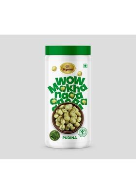 Brijwasi Wow Makhana – Pudina Flavored Roasted Fox Nuts | Refreshing Minty Healthy Snack Gluten Free Vegan Superfood 90G