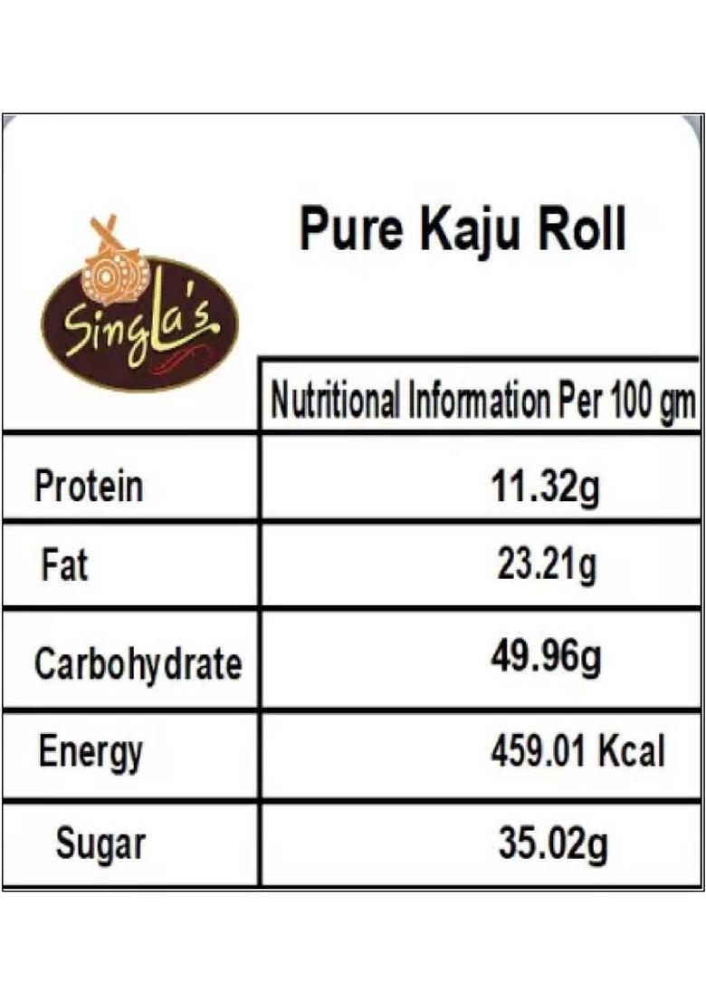 Singla Sweets Kaju Roll 200G Katli Combo Pack Of 2 Box X 200 G