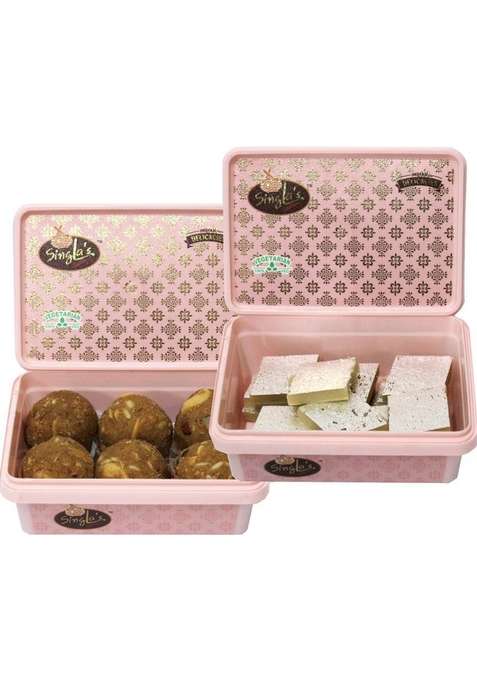 Singla Sweets Atta Laddu 200G And Kaju Katli Combo Pack Of 2 Box&nbsp;&nbsp; X 200 G