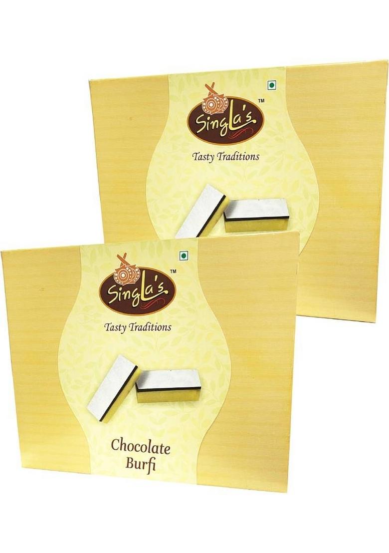 Singla Sweets Chocolate Burfi 400G Festival Gift Box Combo Pack Of 2 800G Box X 400 G