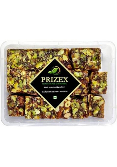 Prizex Dry Fruits Dates Barfi | Khajur Dryfruit Chikki Sugar Free Khajoor 150Gm Box 150 G