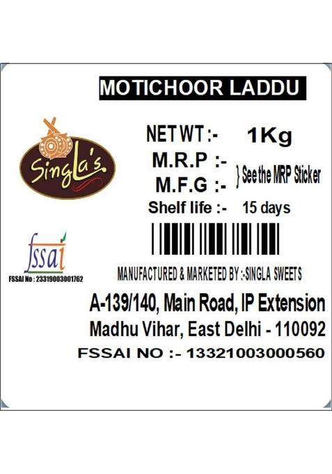 Singla Sweets Motichoor Laddu 1Kg Delicious Box 1 Kg