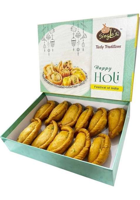 Singla'S Dry Sweet Maida Gujia Gifts Festival Box Sweets 500Gms Festive Gift Box&nbsp;&nbsp; 500 G