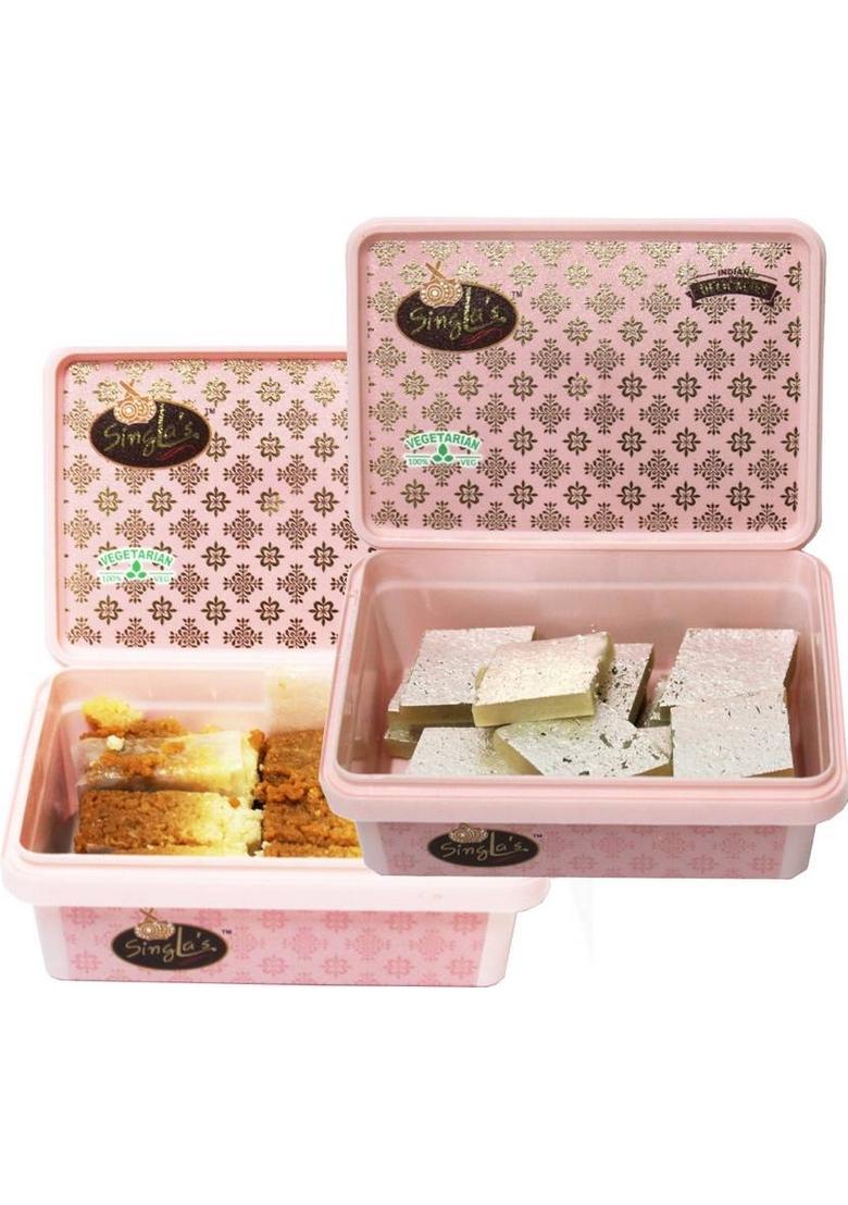 Singla Sweets Milk Cake 200G And Kaju Katli Combo Box 2 X 200 G