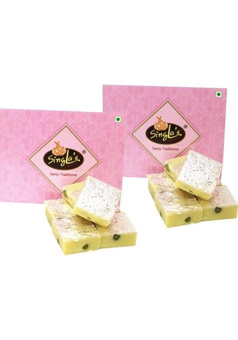 Singla'S Pista Khoya Burfi 200G Combo Pack Of 2 Box&nbsp;&nbsp; X 200 G