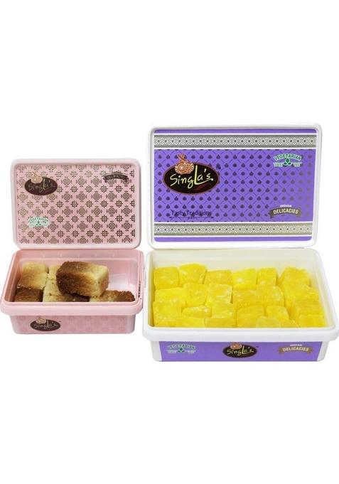 Singla'S Milk Cake 200G Kesar Petha 500G Combo Pack Of 2 700G Box&nbsp;&nbsp; X 350 G