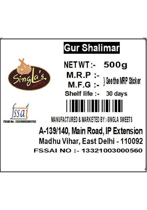 Singla Sweets Gur Shalimar 500G Dry Fruits Gajak Box 500 G
