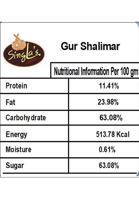 Singla Sweets Gur Shalimar 500G Dry Fruits Gajak Box 500 G