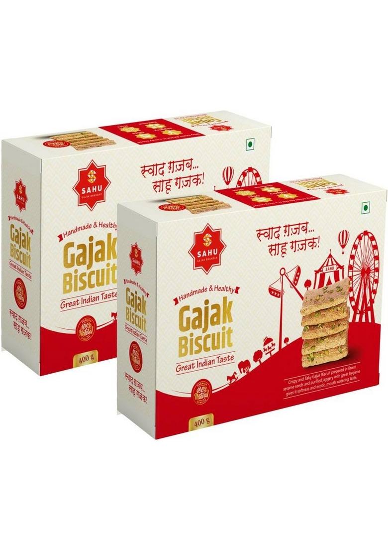 Sahu Gajak Bhandar Gazak 800G 2 Pack Each 400G | Sesame Jaggery Chikki Box 800 G