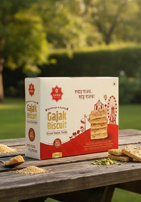 Sahu Gajak Bhandar Gazak 800G 2 Pack Each 400G | Sesame Jaggery Chikki Box 800 G