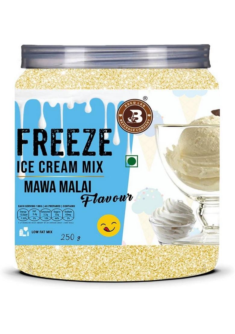 Brew Lab Instant Mawa Malai Freeze Ice Cream Mix Powder | Easy To Make |Ready Eat 250 G