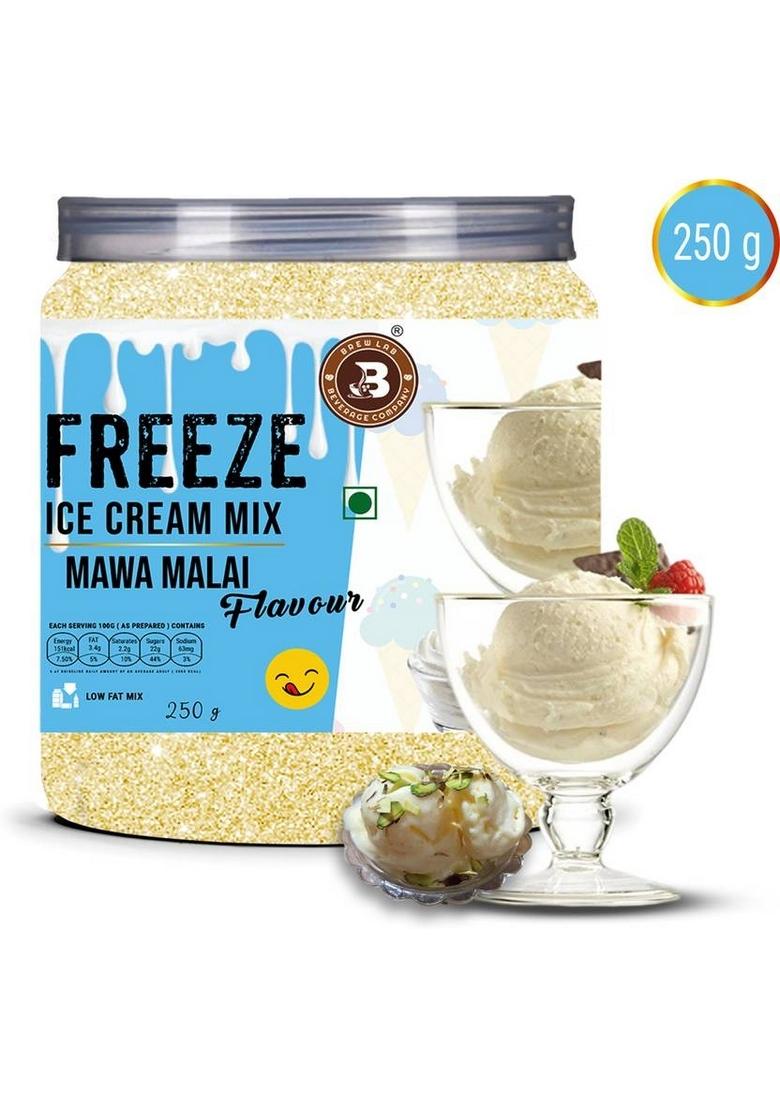 Brew Lab Instant Mawa Malai Freeze Ice Cream Mix Powder | Easy To Make |Ready Eat 250 G