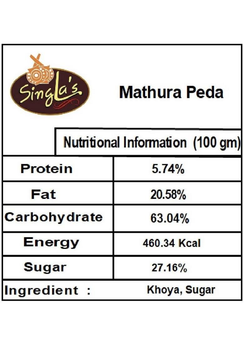 Singla'S Mathura Peda 200G Plain Burfi Combo Pack Of 2 Box X 200 G