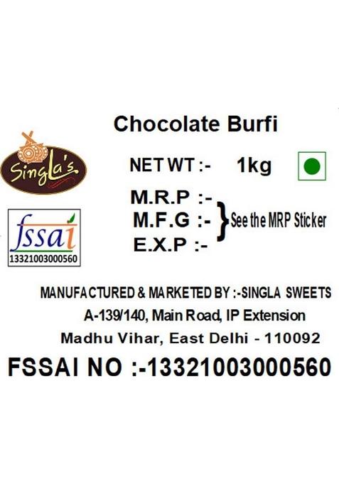 Singla'S Chocolate Barfi 500G Pack Of 2 Box X 200 G