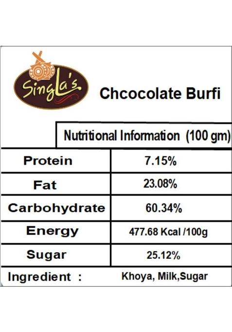 Singla'S Chocolate Barfi 500G Pack Of 2 Box X 200 G