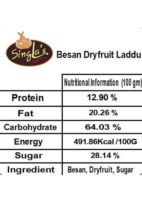 Singla'S Besan Dry Fruits Laddu 400G Pack Of 2 Box X 250 G