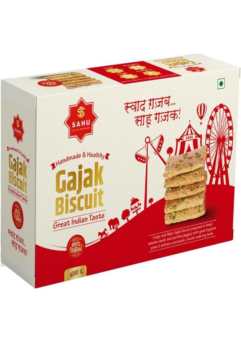 Sahu Gajak Bhandar Khasta Gazak 400G Gud Ki Gachak | Til Gajjak Sesame Sweets Box 400 G