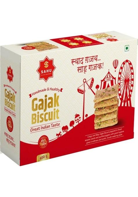 Sahu Gajak Bhandar Khasta Gazak 400G Gud Ki Gachak | Til Gajjak Sesame Sweets Box 400 G