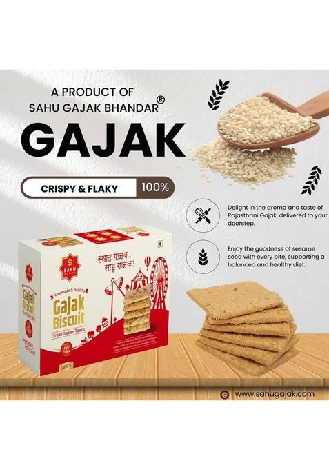 Sahu Gajak Bhandar Khasta Gazak 400G Gud Ki Gachak | Til Gajjak Sesame Sweets Box 400 G