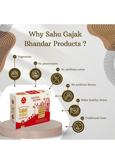 Sahu Gajak Bhandar Khasta Gazak 400G Gud Ki Gachak | Til Gajjak Sesame Sweets Box 400 G