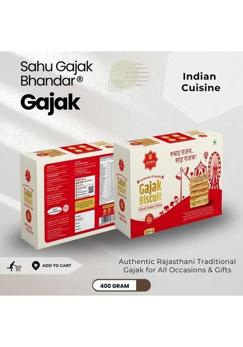 Sahu Gajak Bhandar Khasta Gazak 400G Gud Ki Gachak | Til Gajjak Sesame Sweets Box 400 G