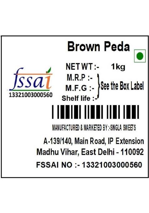 Singla'S Brown Peda Sweets Combo Pack Of 2 500Gms 1Kg Box X 0 5 Kg