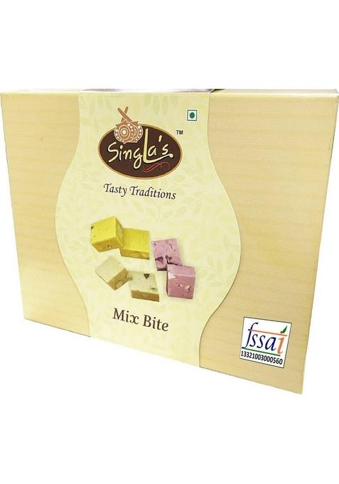 Singla Sweets Mix Bite Burfi 400G Delicious Barfi Sweet Box 400 G