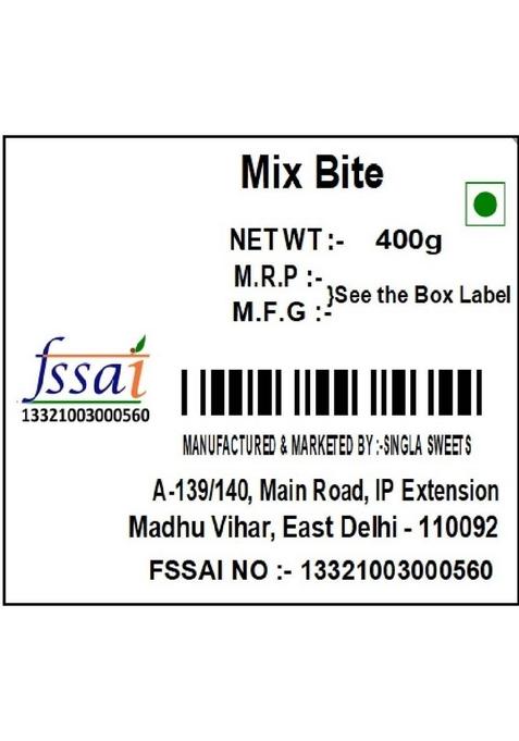 Singla Sweets Mix Bite Burfi 400G Delicious Barfi Sweet Box 400 G