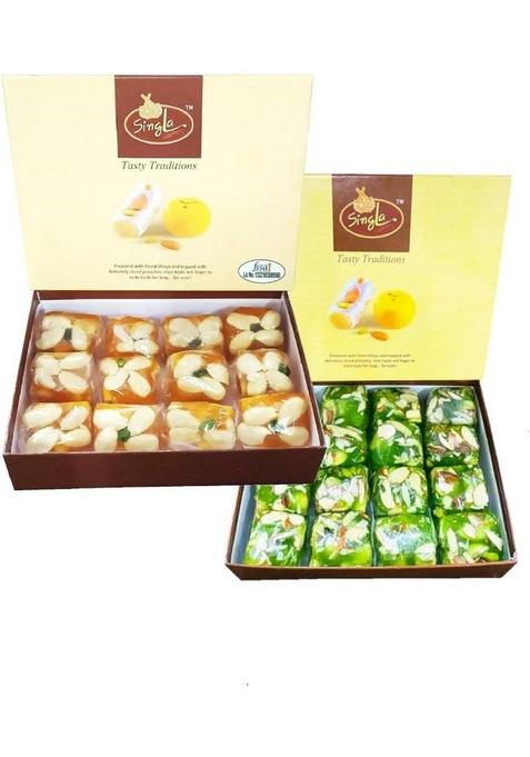 Singla Sweets Red Halwa 400G Green Combo Pack Of 2 400 800G Box&nbsp;&nbsp; X G