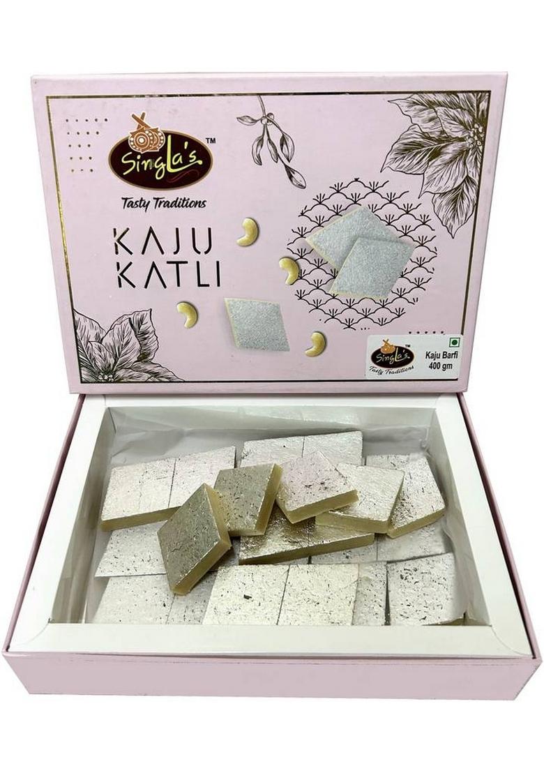 Singla'S Kaju Burfi 400G Indian Sweet Mithai Snacks Box 400 G