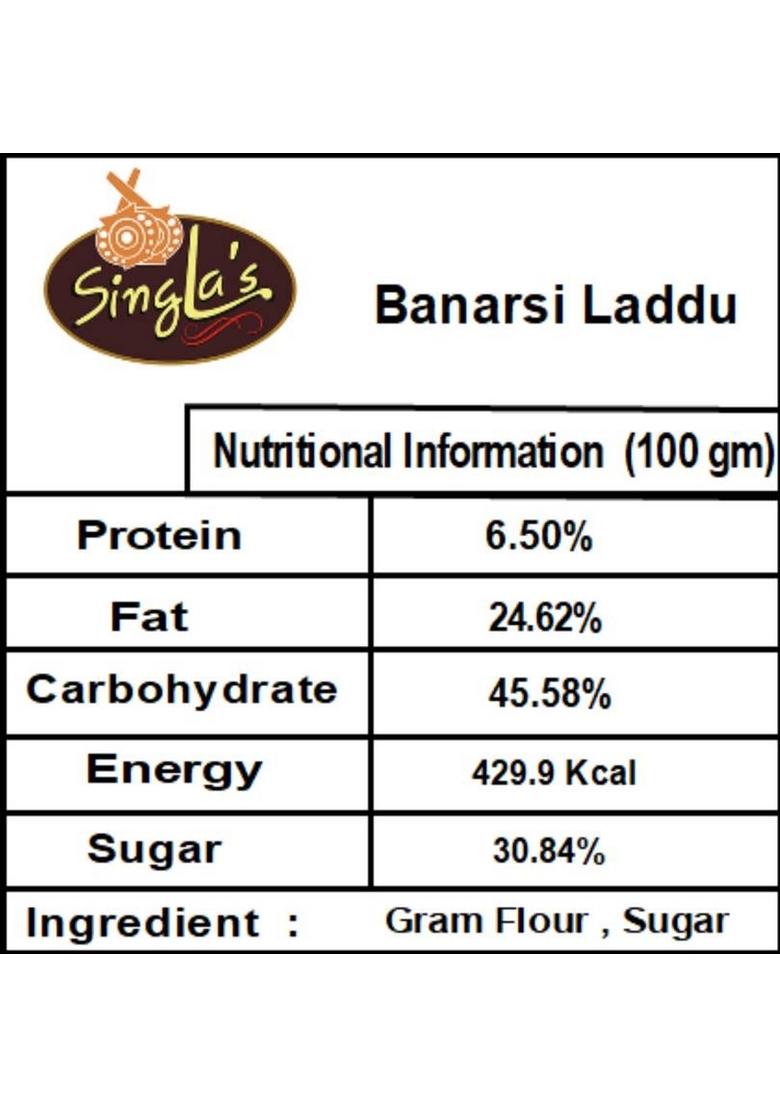 Singla Sweets Banarasi Laddu 500G |Delicious| Mithai | Vacuum Pack Box 500 G