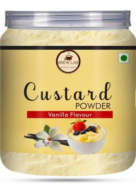 Brew Lab Vanilla Flavor Custard Powder | For Fruit Milkshake Pudding Desserts 250 G