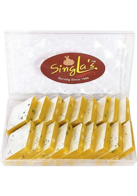 Singla Sweets Kesar Kaju Katli 200G Burfi Delicious Tasty Box&nbsp;&nbsp; 200 G