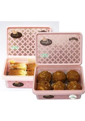 Singla Sweets Besan Dry Fruit Laddu 200G And Milk Cake Combo Box&nbsp;&nbsp; 2 X 200 G