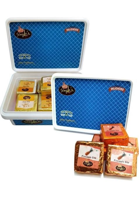 Singla Sweets Kaju Bite 200G Pineapple Combo Pack Of 2 400G Delicious Barfi Box&nbsp;&nbsp; X 200 G