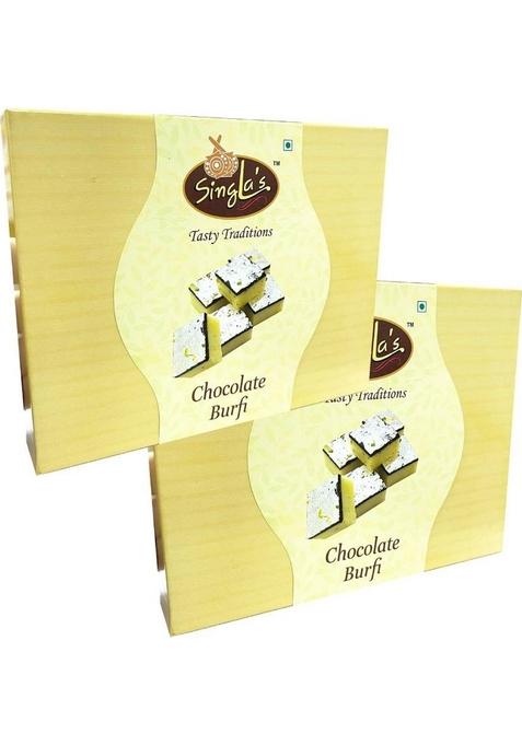 Singla'S Chocolate Barfi 400G Festival Gift Box Combo Pack Of 2 800G Box X 400 G