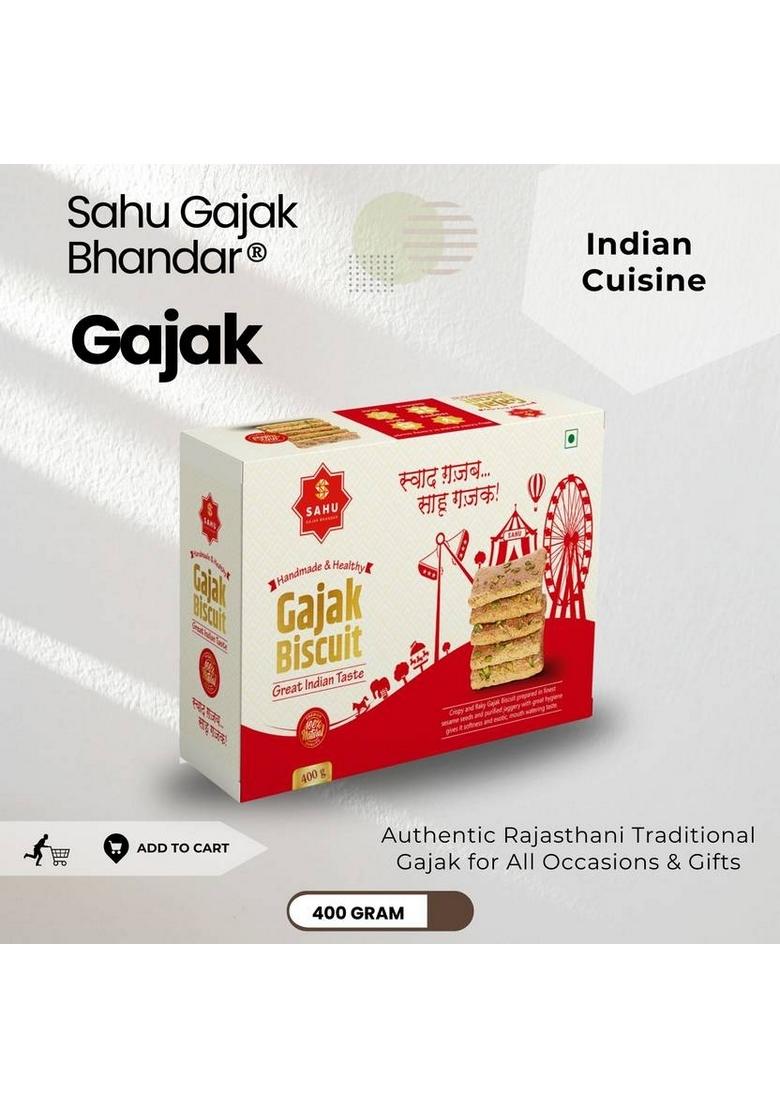 Sahu Gajak Bhandar Pista Gajjak 400G | Gachak Gazak Gazzak Tilkut Chikki Box 10 X 40 G