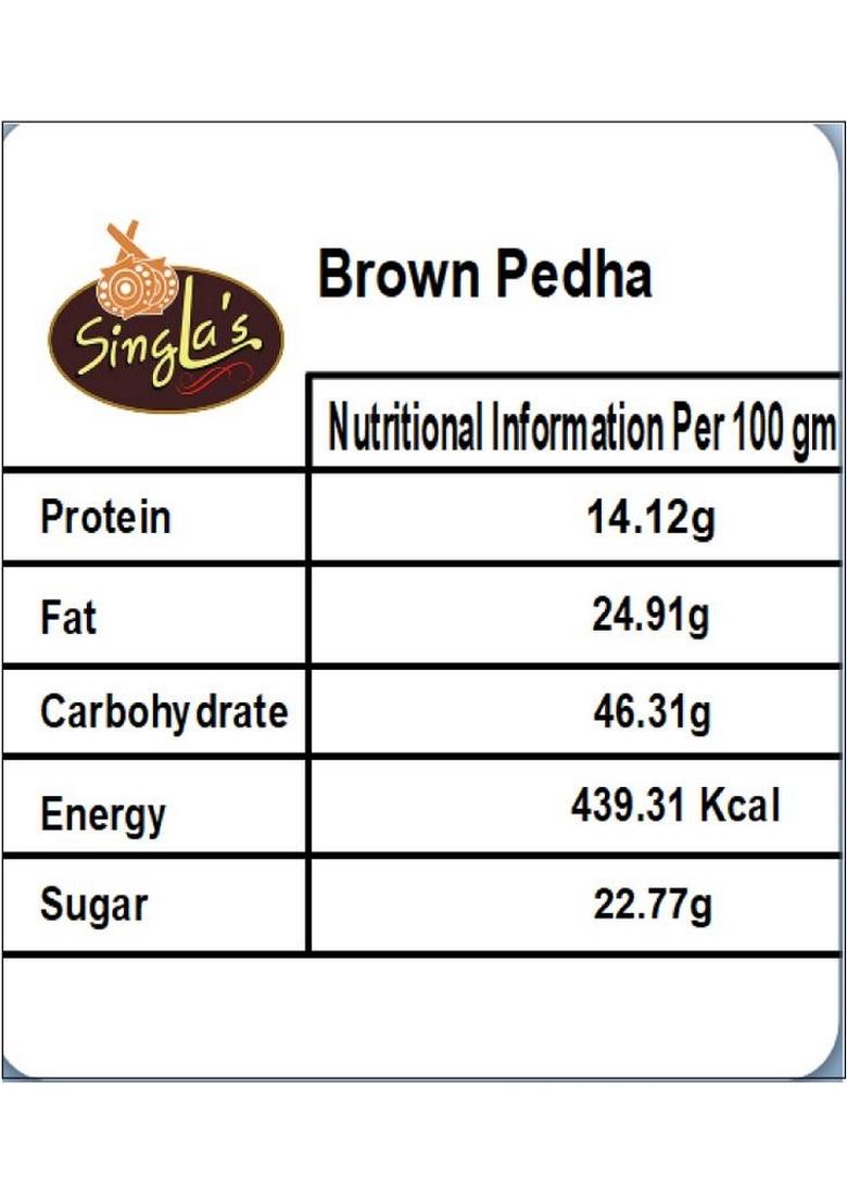 Singla Sweets Brown Peda 400G Box 400 G