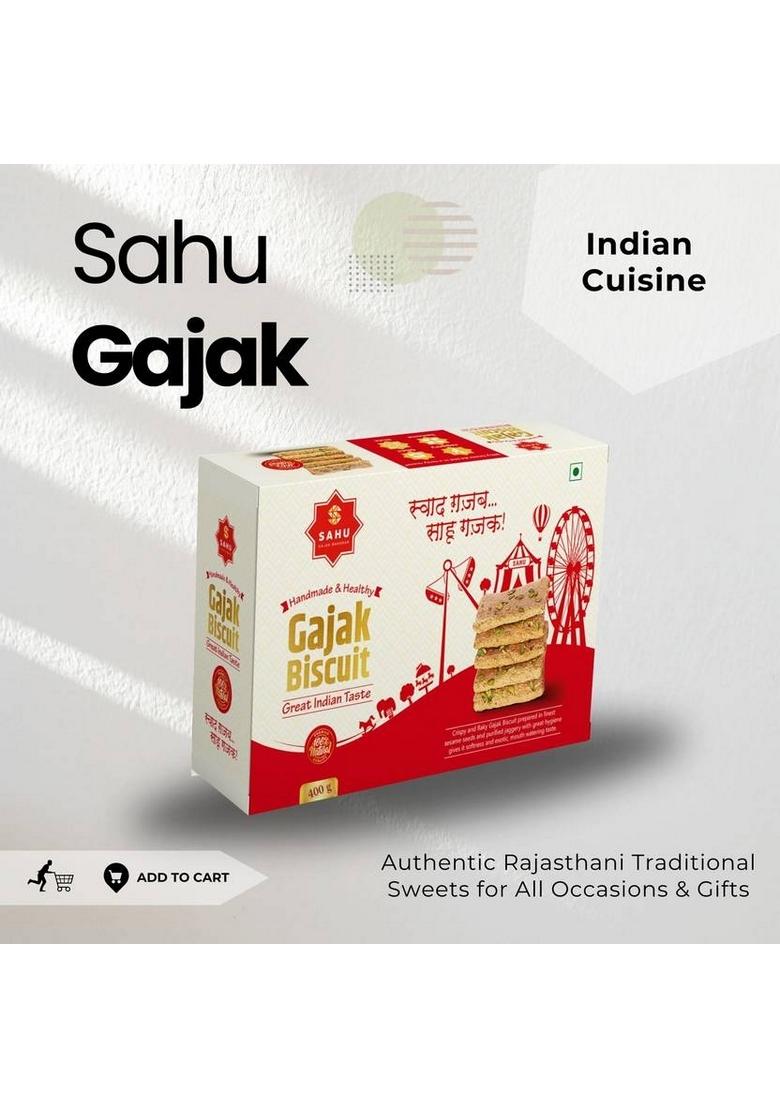 Sahu Gajak Bhandar Crispy Gajjak 400G | Gazak Gachak Gazzak Sesame Chikki Box 400 G