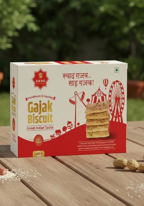 Sahu Gajak Bhandar Crispy Gajjak 400G | Gazak Gachak Gazzak Sesame Chikki Box 400 G