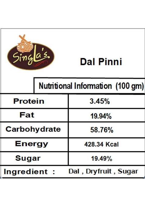 Singla'S Dal Pinni 500G Indian Mithai Very Delicious Box 500 G