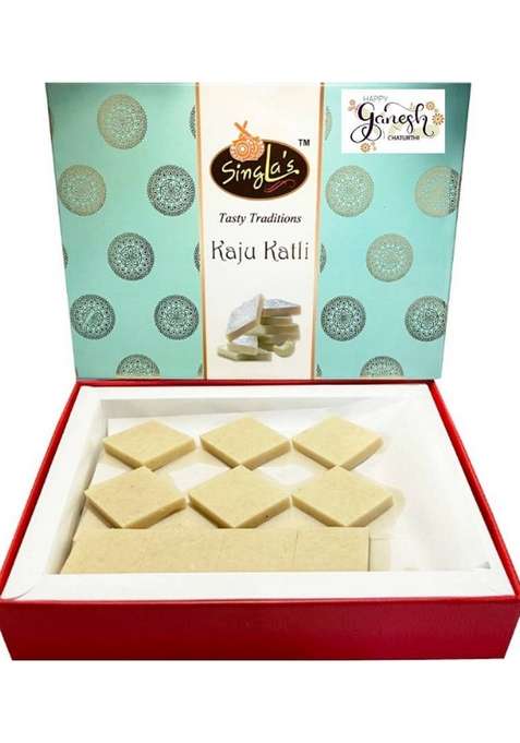 Singla Sweets Kaju Katli Barfi Without Silver Coating 400G | Festive Gift Box&nbsp;&nbsp; 400 G