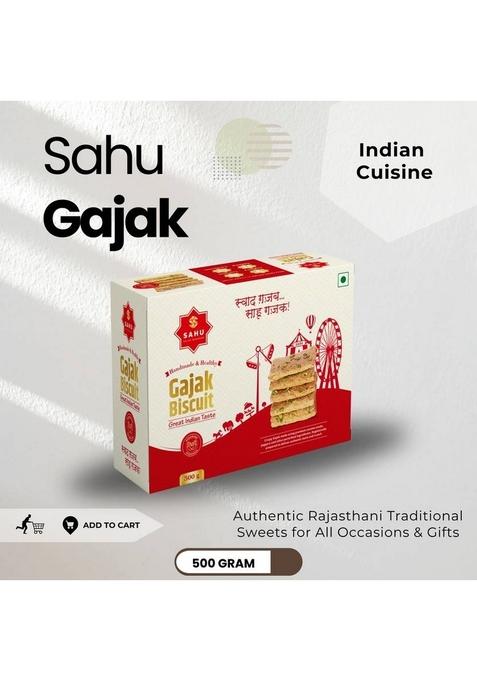 Sahu Gajak Bhandar Crispy Gazak 500G Healthy Indian Traditional Jaggery Chikki Box 500 G